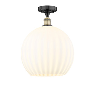 Edison One Light Semi-Flush Mount in Black Antique Brass (405|616-1F-BAB-G1217-14WV)