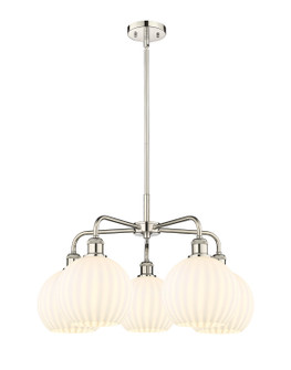 Ballston Five Light Chandelier in Polished Nickel (405|516-5CR-PN-G1217-8WV)