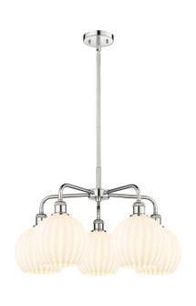 Ballston Five Light Chandelier in Polished Chrome (405|516-5CR-PC-G1217-8WV)