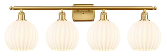 Ballston Four Light Bath Vanity in Satin Gold (405|516-4W-SG-G1217-8WV)