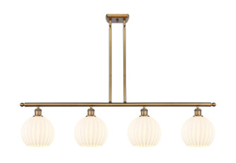 Ballston Four Light Island Pendant in Brushed Brass (405|516-4I-BB-G1217-8WV)