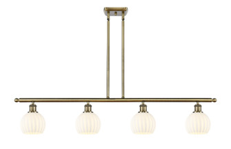 Ballston Four Light Island Pendant in Antique Brass (405|516-4I-AB-G1217-6WV)