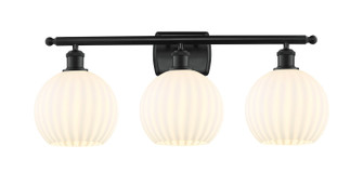 Ballston Three Light Bath Vanity in Matte Black (405|516-3W-BK-G1217-8WV)