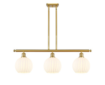 Ballston Three Light Island Pendant in Satin Gold (405|516-3I-SG-G1217-8WV)