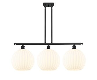 Ballston Three Light Island Pendant in Matte Black (405|516-3I-BK-G1217-12WV)