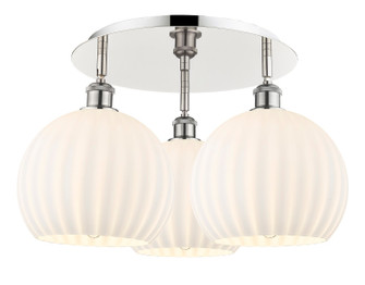 Ballston Three Light Semi-Flush Mount in Polished Nickel (405|516-3C-PN-G1217-10WV)