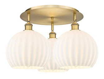 Ballston Three Light Semi-Flush Mount in Brushed Brass (405|516-3C-BB-G1217-10WV)