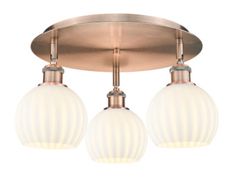 Ballston LED Flush Mount in Antique Copper (405|516-3C-AC-G1217-6WV)