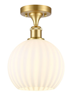 Ballston One Light Semi-Flush Mount in Satin Gold (405|516-1C-SG-G1217-8WV)