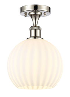 Ballston One Light Semi-Flush Mount in Polished Nickel (405|516-1C-PN-G1217-8WV)