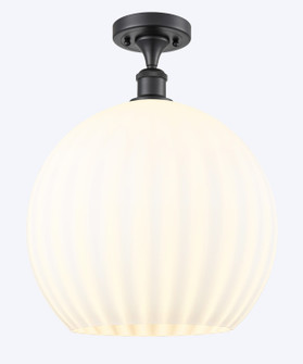 Ballston One Light Semi-Flush Mount in Matte Black (405|516-1C-BK-G1217-14WV)