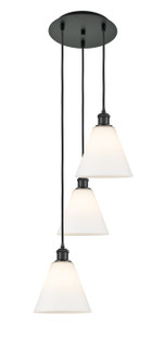 Ballston Three Light Pendant in Matte Black (405|113B-3P-BK-GBC-81)