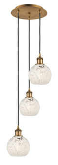 Ballston Three Light Pendant in Brushed Brass (405|113B-3P-BB-G1216-6WM)