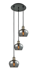 Ballston Three Light Pendant in Black Antique Brass (405|113B-3P-BAB-G93)
