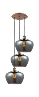 Ballston Three Light Pendant in Antique Copper (405|113B-3P-AC-G93-L)