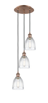 Ballston Three Light Pendant in Antique Copper (405|113B-3P-AC-G442)