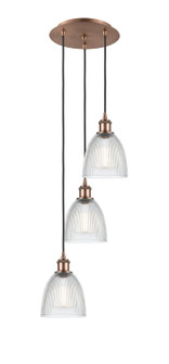 Ballston Three Light Pendant in Antique Copper (405|113B-3P-AC-G382)
