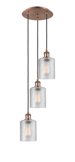Ballston Three Light Pendant in Antique Copper (405|113B-3P-AC-G112)