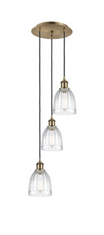 Ballston Three Light Pendant in Antique Brass (405|113B-3P-AB-G442)