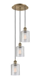 Ballston Three Light Pendant in Antique Brass (405|113B-3P-AB-G112)