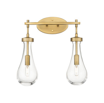 Downtown Urban Two Light Bath Vanity in Brushed Brass (405|451-2W-BB-G451-5CL)