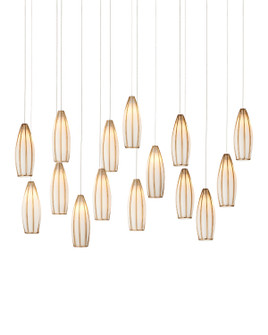 Parish 15 Light Pendant in White/Antique Brass (142|9000-1189)