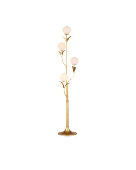 Rossville Four Light Floor Lamp in Contemporary Gold Leaf/Frosted White (142|8000-0152)