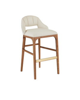 Inga Bar Stool in Morel Brown/Brushed Brass (142|7000-0732)