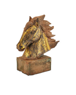 Tang Dynasty Tang Dynasty Iron Horse's Head in Brown/Gold (142|1200-0848)