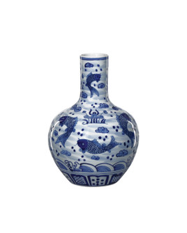 South Sea Vase in Imperial Blue/Off White (142|1200-0841)