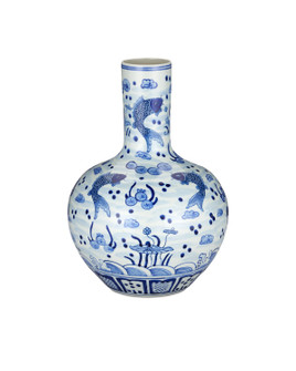 South Sea Vase in Imperial Blue/Off White (142|1200-0840)
