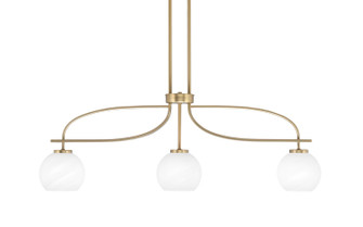 Cavella Three Light Island Pendant in New Age Brass (200|3936-NAB-4922)
