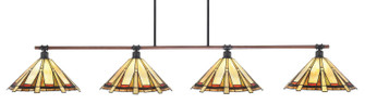 Blacksmith Four Light Bar in Painted Wood-look Metal & Dark Granite (200|1744-934)