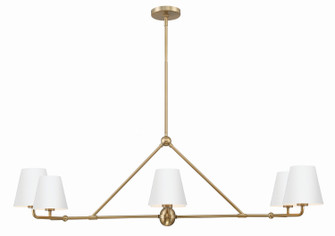 Xavier Six Light Chandelier in Vibrant Gold / White (60|XAV-B9306-VG-WH)