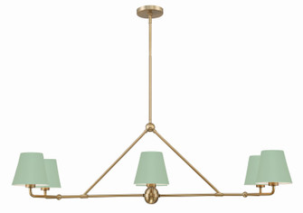 Xavier Six Light Chandelier in Vibrant Gold / Green (60|XAV-B9306-VG-GR)