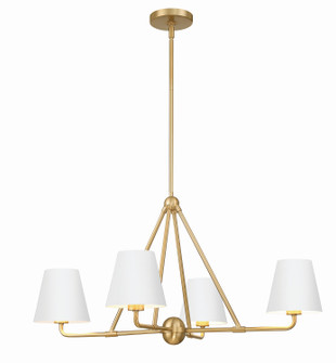 Xavier Four Light Chandelier in Vibrant Gold / White (60|XAV-B9304-VG-WH)