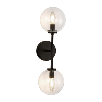 Cassia Two Light Wall Vanity in Matte Black/Clear Glass (452|WV549220MBCL)