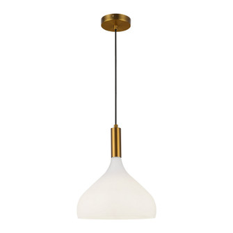 Belleview One Light Pendant in Aged Gold/Opal Glass (452|PD532312AGOP)