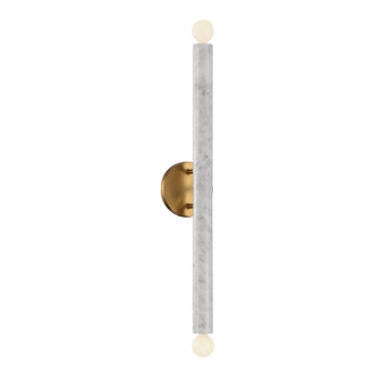 Callaway Two Light Wall Sconce in White Marble with Warm Brass (51|9-2901-2-264)