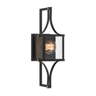 Raeburn One Light Outdoor Wall Lantern in Matte Black/Weathered Brushed Brass (51|5-473-144)