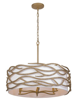 Branch Reality Six Light Pendant in Textured Ashen Gold (7|3718-788)