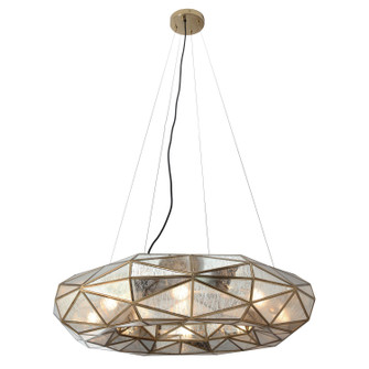 Geo-Gem Eight Light Chandelier in Brass Antique (29|N1698-863)