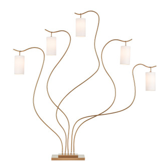 Caspian Five Light Floor Lamp in Aged Brass (45|H0019-11537)