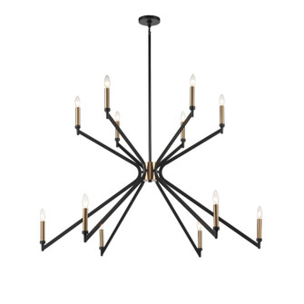 Reflex 12 Light Chandelier in Matte Black (45|63368/6+6)