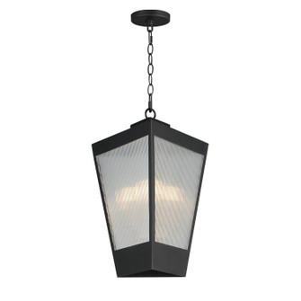 Triform Three Light Outdoor Pendant in Black / Antique Brass (16|30766CRBKAB)