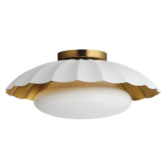 Primrose One Light Flush Mount in Matte White / Gold Leaf (16|18059MWGL)