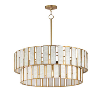 Miramar Six Light Chandelier in Capiz / Natural Aged Brass (16|12806CZNAB)