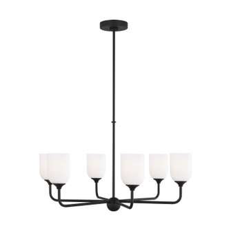 Emile Six Light Chandelier in Midnight Black (1|GLC1096MBK)