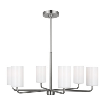 Rhett Six Light Chandelier in Brushed Steel (1|GLC1026BS)