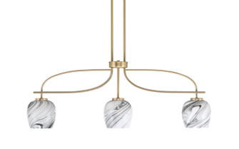 Cavella Three Light Island Pendant in New Age Brass (200|3936-NAB-4819)